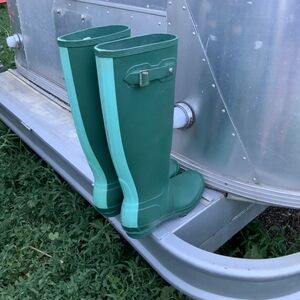 Hunter Boots, Unique Green w/ Teal Stripe